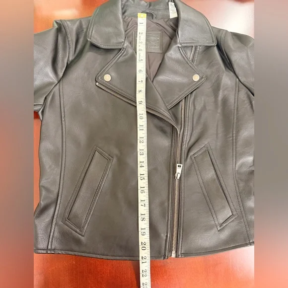 Levi's Black Leather Zip-Front Moto Jacket - Picture 6 of 8